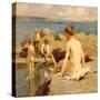 On the Rocks Near Newlyn-Harold Harvey-Stretched Canvas