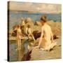 On the Rocks Near Newlyn-Harold Harvey-Stretched Canvas