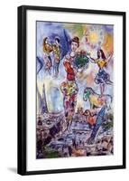 On the Roof of Paris-Marc Chagall-Framed Art Print