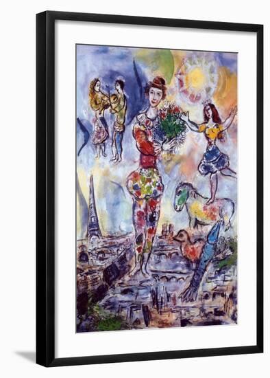 On the Roof of Paris-Marc Chagall-Framed Art Print