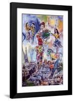 On the Roof of Paris-Marc Chagall-Framed Art Print