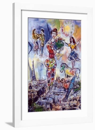 On the Roof of Paris-Marc Chagall-Framed Art Print