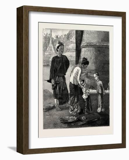 On the Sacred Platform of the Rangoon Pagoda in Burma-null-Framed Giclee Print