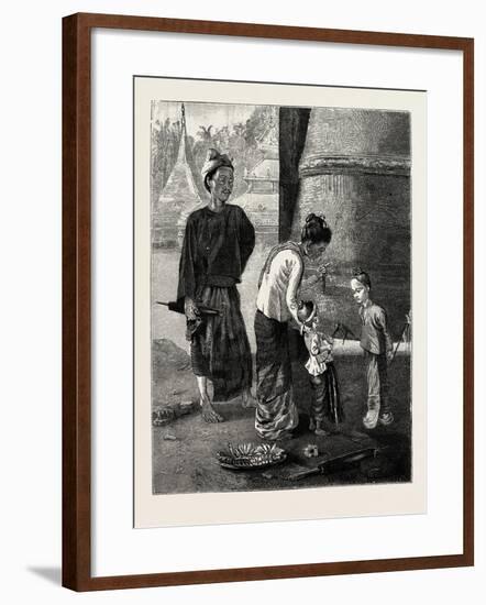 On the Sacred Platform of the Rangoon Pagoda in Burma-null-Framed Giclee Print