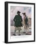 On the Sea Wall with John Paul Jones: for a Long Moment John Paul Gazed out over the Shipping Along-Newell Convers Wyeth-Framed Giclee Print