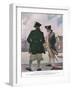 On the Sea Wall with John Paul Jones: for a Long Moment John Paul Gazed out over the Shipping Along-Newell Convers Wyeth-Framed Giclee Print