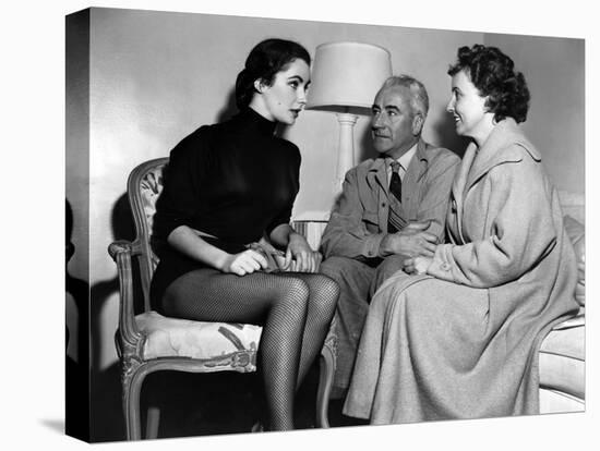 On the set ; Elizabeth Taylor and his parents, Francis and Sara Taylor. LOVE IS BETTER THAN EVER, 1-null-Stretched Canvas