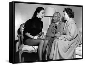 On the set ; Elizabeth Taylor and his parents, Francis and Sara Taylor. LOVE IS BETTER THAN EVER, 1-null-Framed Stretched Canvas