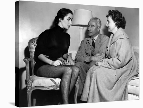 On the set ; Elizabeth Taylor and his parents, Francis and Sara Taylor. LOVE IS BETTER THAN EVER, 1-null-Stretched Canvas