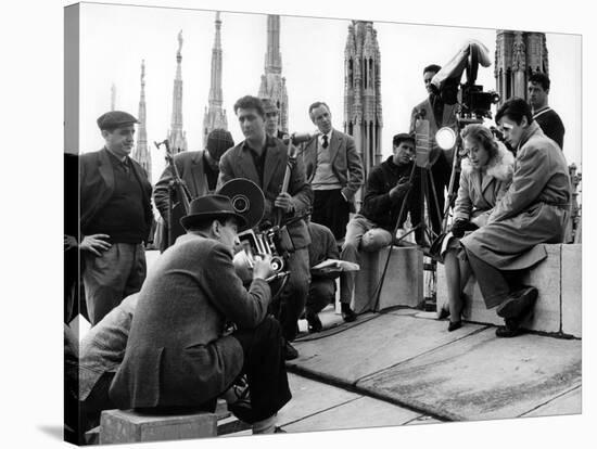 On the set of film "Rocco and his Brothers" , Luchino Visconti directs Annie Girardot and Alain Del-null-Stretched Canvas