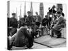 On the set of film "Rocco and his Brothers" , Luchino Visconti directs Annie Girardot and Alain Del-null-Stretched Canvas