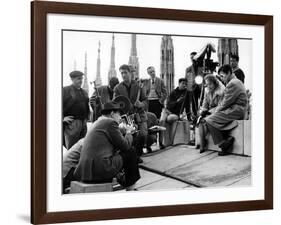 On the set of film "Rocco and his Brothers" , Luchino Visconti directs Annie Girardot and Alain Del-null-Framed Photo