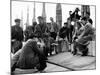 On the set of film "Rocco and his Brothers" , Luchino Visconti directs Annie Girardot and Alain Del-null-Mounted Photo