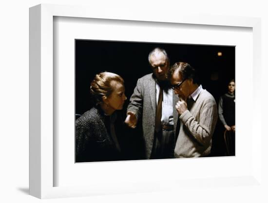 On the set, Woody Allen directs Gena Rowlands and Jacques Haussmann. ANOTHER WOMAN, 1988 directed b-null-Framed Photo