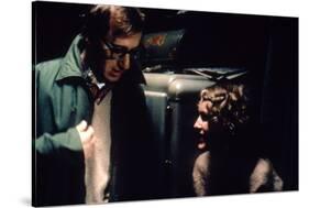 On the set, Woody Allen directs Mia Farrow. PURPLE ROSE OF CAIRO, 1985 directed by WOOD Y ALLEN (ph-null-Stretched Canvas