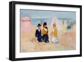 On the Shore, C.1910-14 (Oil on Millboard)-George Leslie Hunter-Framed Giclee Print