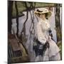 On the Shore (Young Woman Walking on a River Shore)-Leo Putz-Mounted Art Print