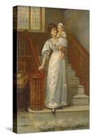 On the Staircase-George Goodwin Kilburne-Stretched Canvas