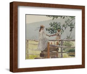 On the Stile, 1878-Winslow Homer-Framed Art Print