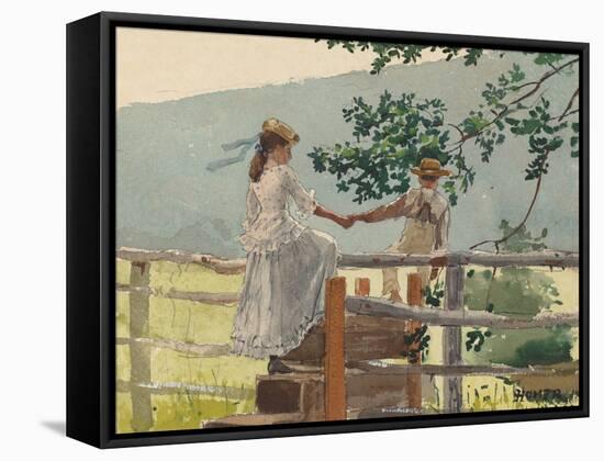 On the Stile, 1878-Winslow Homer-Framed Stretched Canvas