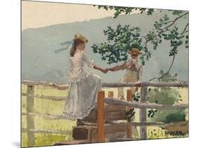 On the Stile, 1878-Winslow Homer-Mounted Art Print