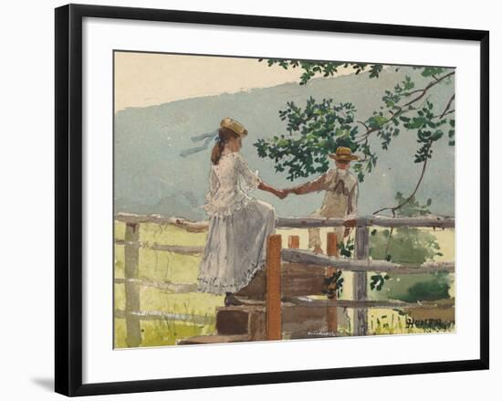 On the Stile, 1878-Winslow Homer-Framed Art Print