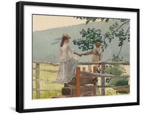 On the Stile, 1878-Winslow Homer-Framed Art Print