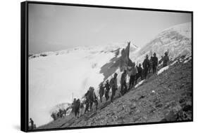 On the Summit of Rainier, 1909-Asahel Curtis-Framed Stretched Canvas