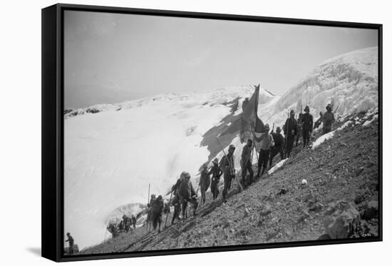 On the Summit of Rainier, 1909-Asahel Curtis-Framed Stretched Canvas