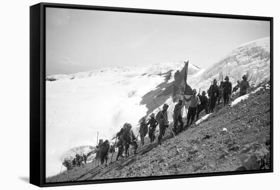 On the Summit of Rainier-Asahel Curtis-Framed Stretched Canvas