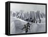 On the Summit Slope of the Aiguille d'Argentiere-Ernst Platz-Framed Stretched Canvas