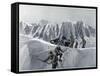 On the Summit Slope of the Aiguille d'Argentiere-Ernst Platz-Framed Stretched Canvas