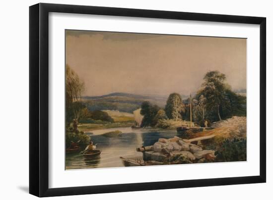 'On the Teify, Cardiganshire',19th century, (1935)-Peter De Wint-Framed Giclee Print