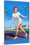On the Tennis Court-William Metcalf-Mounted Art Print