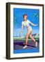 On the Tennis Court-William Metcalf-Framed Art Print