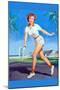 On the Tennis Court-William Metcalf-Mounted Art Print