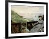 On the Terrace, 1874 (Oil on Canvas)-Berthe Morisot-Framed Giclee Print