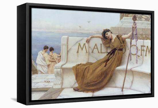 On the Terrace, 1890-John William Godward-Framed Stretched Canvas