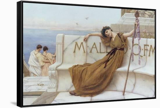 On the Terrace, 1890-John William Godward-Framed Stretched Canvas