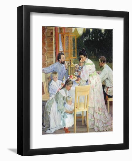 On the Terrace, 1906-B. M. Kustodiev-Framed Giclee Print