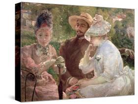 On the Terrace at Sevres, 1880-Marie Bracquemond-Stretched Canvas