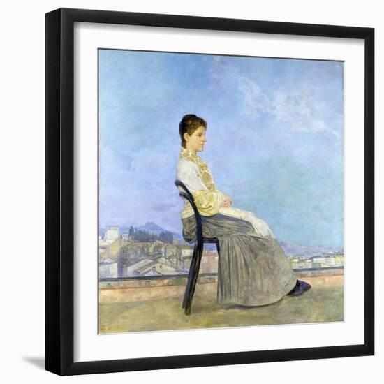 On the Terrace (Roman on a Flat Roof)-Max Klinger-Framed Giclee Print