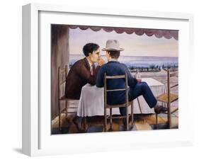 On the Terrace (Self-Portrait)-Georg Schrimpf-Framed Giclee Print