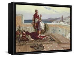 On the Terrace, Tangiers-Rudolphe Ernst-Framed Stretched Canvas