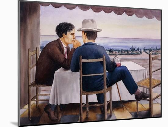 On the Terrace-Georg Schrimpf-Mounted Giclee Print