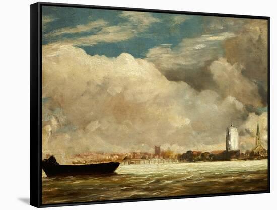 On the Thames Near Battersea Bridge, circa 1816-John Constable-Framed Stretched Canvas