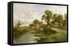 On the Thames Near Marlow-Henry Parker-Framed Stretched Canvas