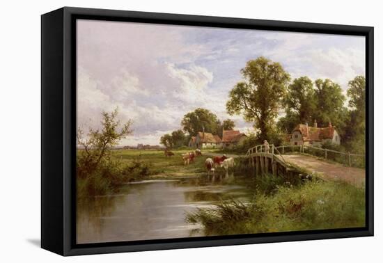 On the Thames Near Marlow-Henry Parker-Framed Stretched Canvas