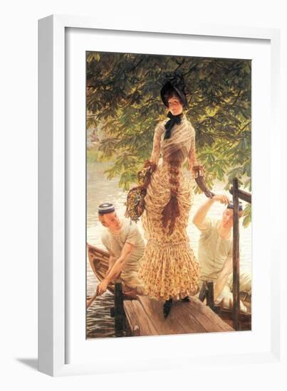 On the Thames-James Tissot-Framed Art Print