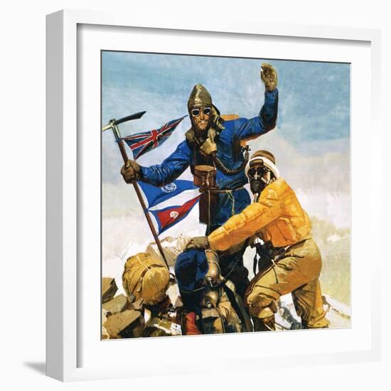 On the Top of Everest-English School-Framed Giclee Print